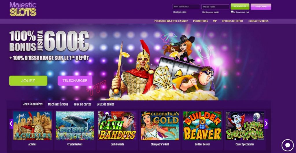 paiement majestic slots